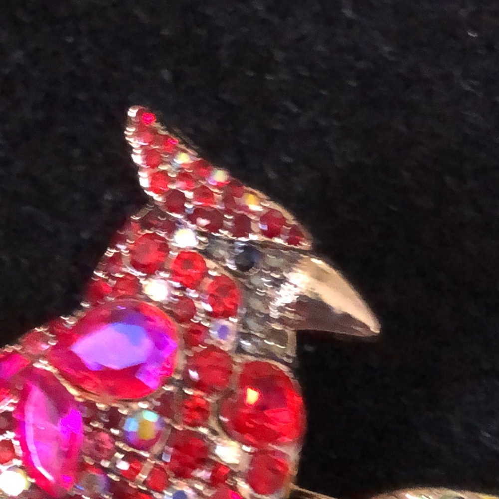 Colorful Red Cardinal Brooch - Picture 4 of 5